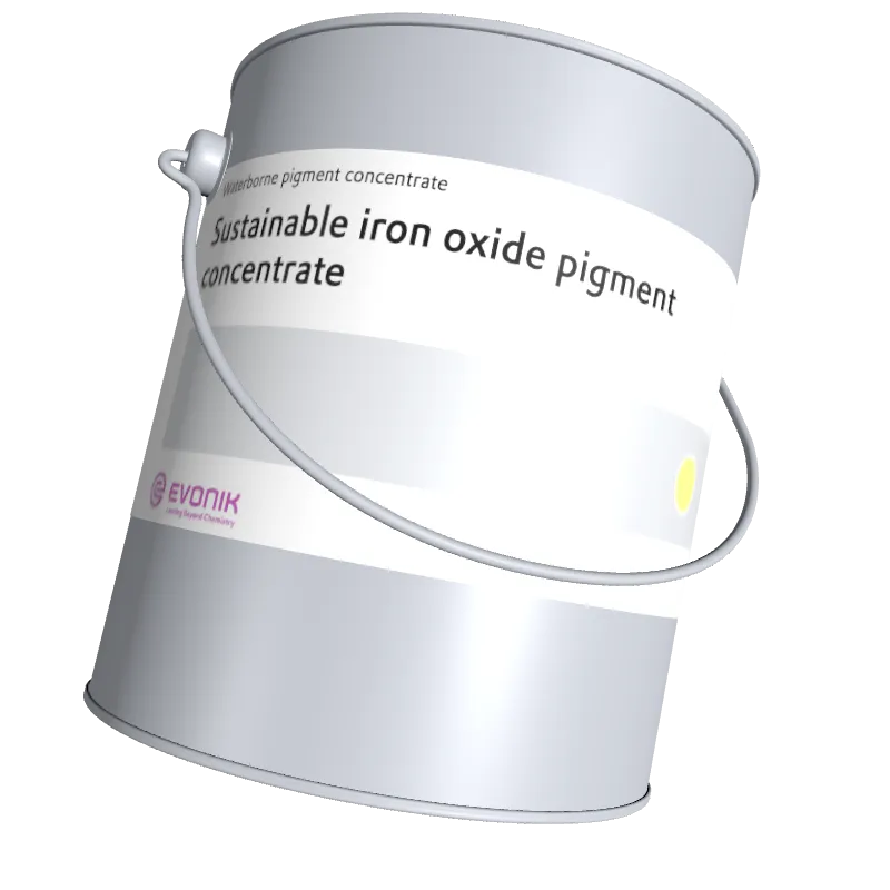 Paint bucket representation of Sustainable iron oxide pigment concentrate